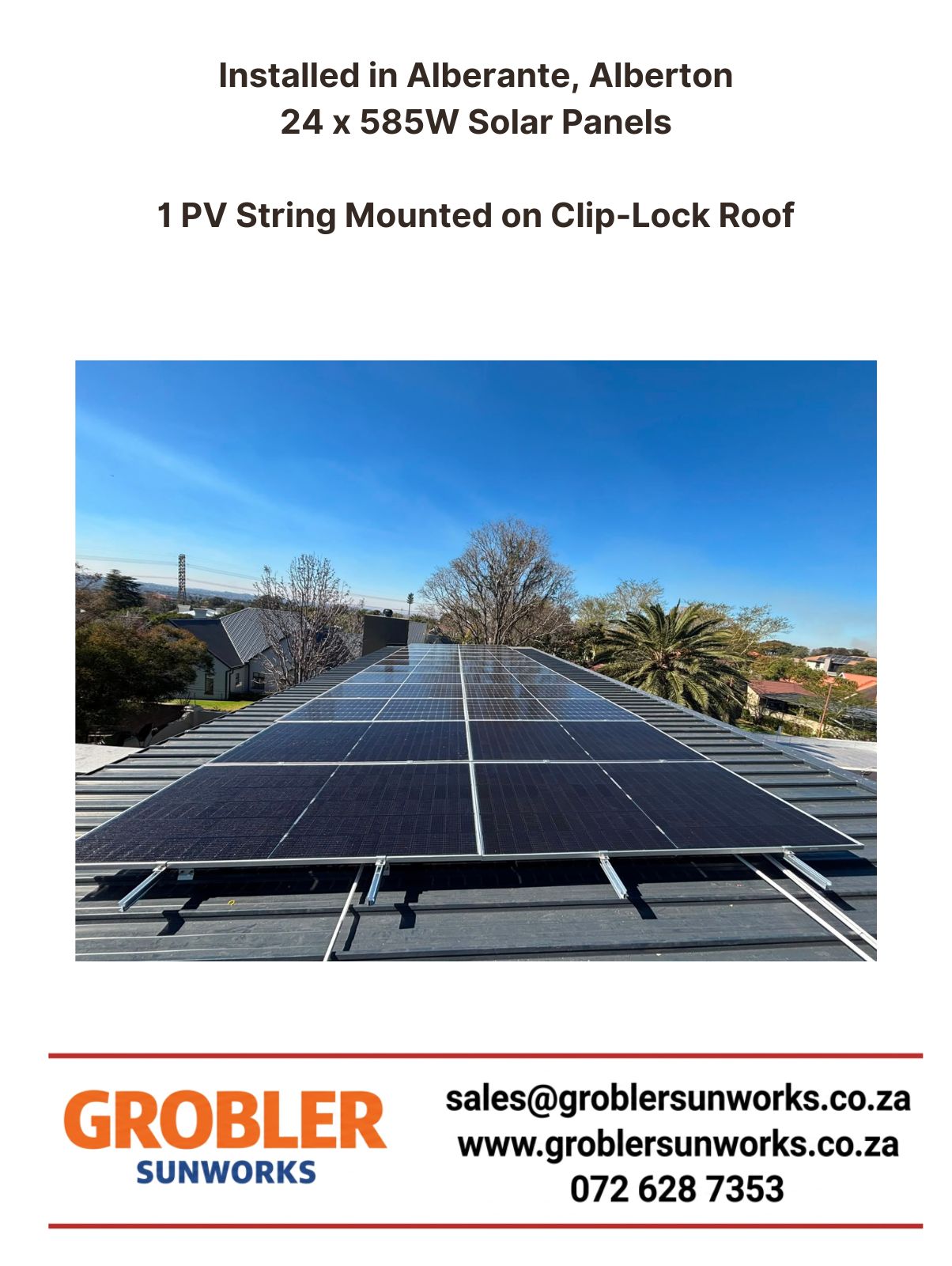 Grobler SunWorks solar systems in Alberante Panels, SunSynk Inverters Freedom Won Batteries, save money and gain independence. Request your free quote today